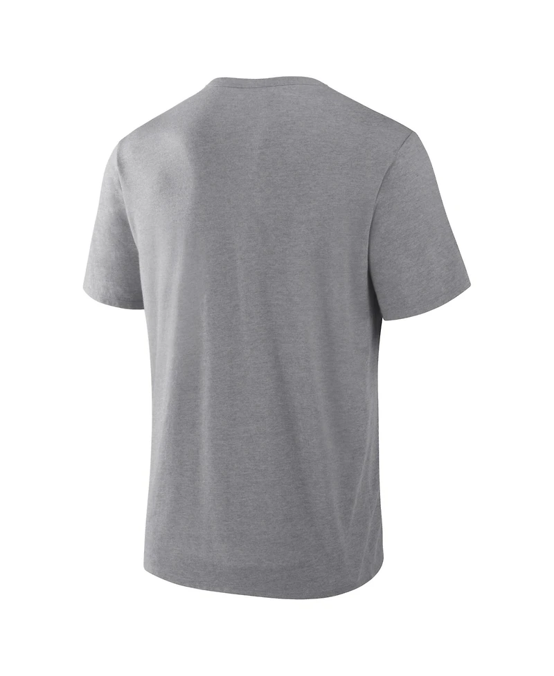 Fanatics Men's Heather Gray Tampa Bay Buccaneers Vintage Heritage Tribute Tri-Blend T-Shirt