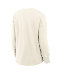 Fanatics Women's Cream Dallas Stars Distressed Logo Long Sleeve T-Shirt