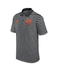 Nike Men's Black New York Mets Cooperstown Collection Dri-fit Victory Striped Polo Shirt