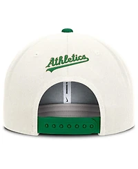 Nike Men's Cream/Green Athletics Cooperstown Pro Dri-fit Snapback Hat