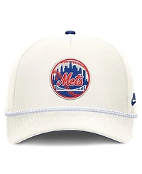 Nike Men's Cream New York Mets Cooperstown Rise Adjustable Hat