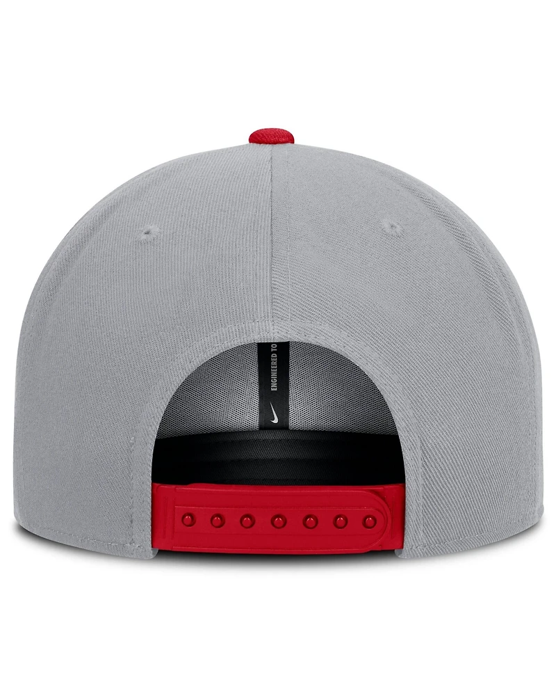 Nike Men's Gray/Red Philadelphia Phillies Primetime Pro Dri-fit Snapback Hat