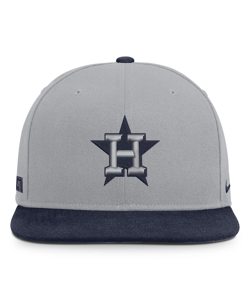Nike Men's Gray/Navy Houston Astros Primetime Pro Dri-fit Snapback Hat
