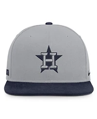 Nike Men's Gray/Navy Houston Astros Primetime Pro Dri-fit Snapback Hat