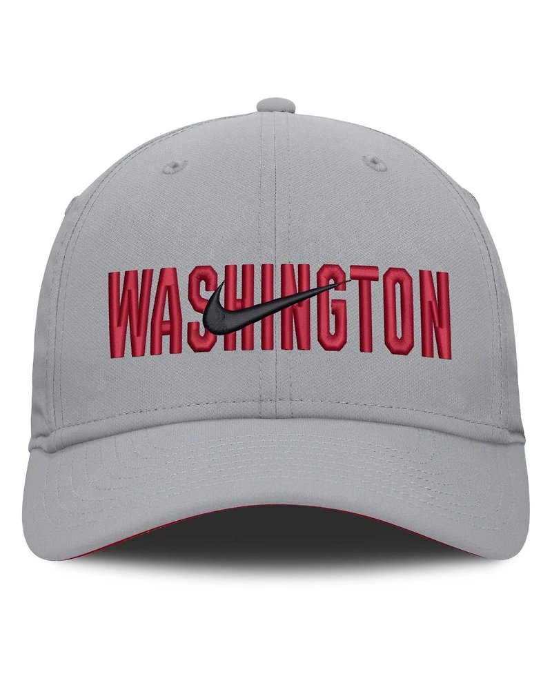 Nike Men's Gray Washington Nationals Primetime Rise Dri-fit Flex Hat