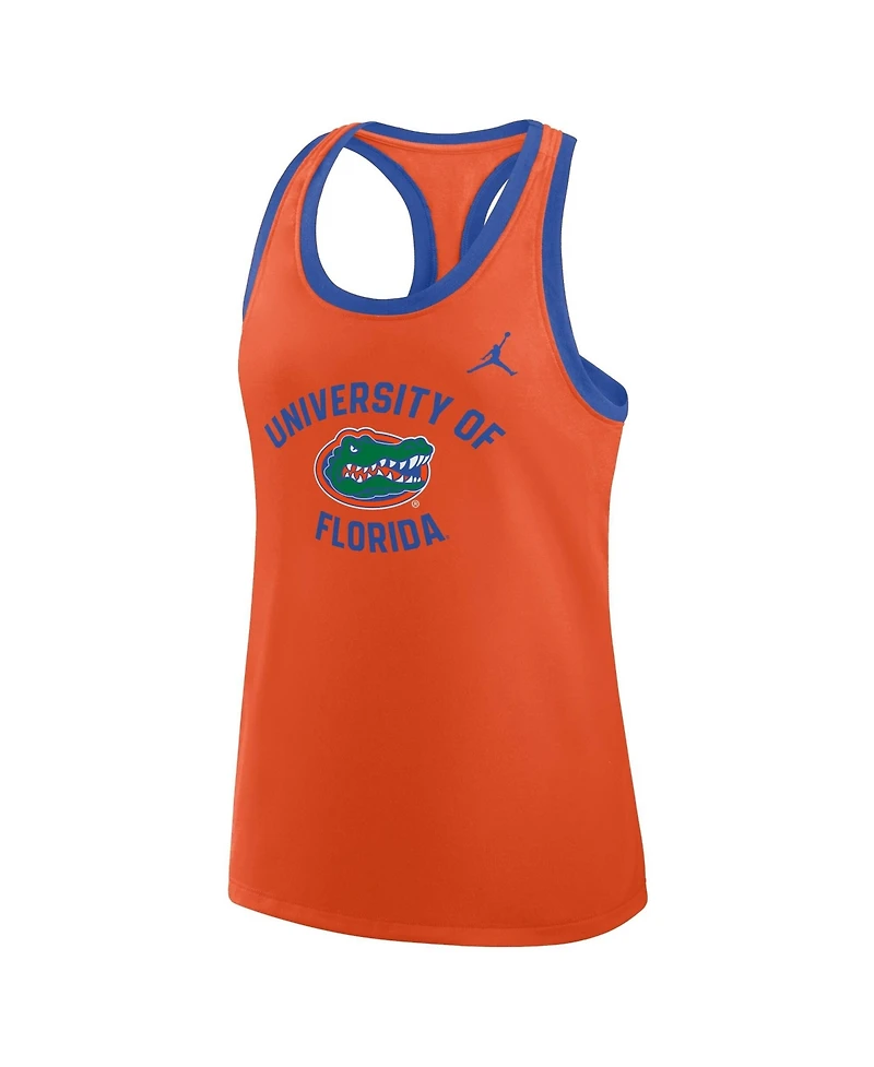 Jordan Women's Orange Florida Gators Uni Name Tri-Blend Dri-fit Racerback Tank Top