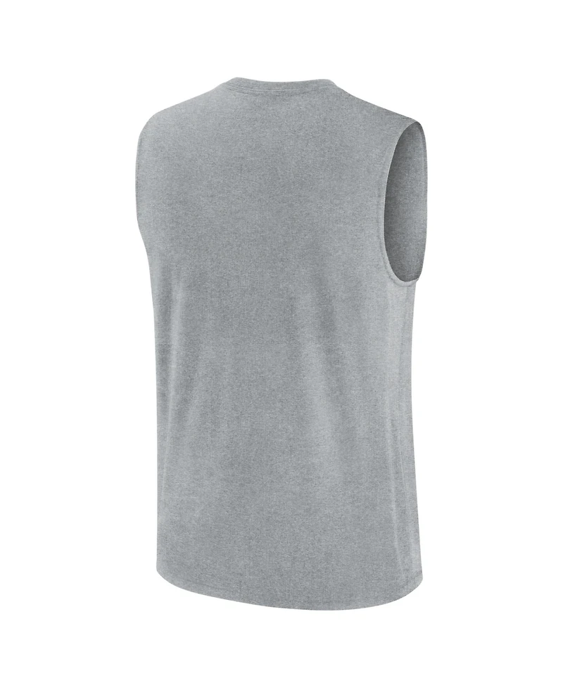 Nike Men's Heather Gray Lsu Tigers Primetime Legend Arch Dri-fit Muscle Tank Top