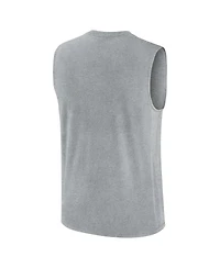 Nike Men's Heather Gray Lsu Tigers Primetime Legend Arch Dri-fit Muscle Tank Top