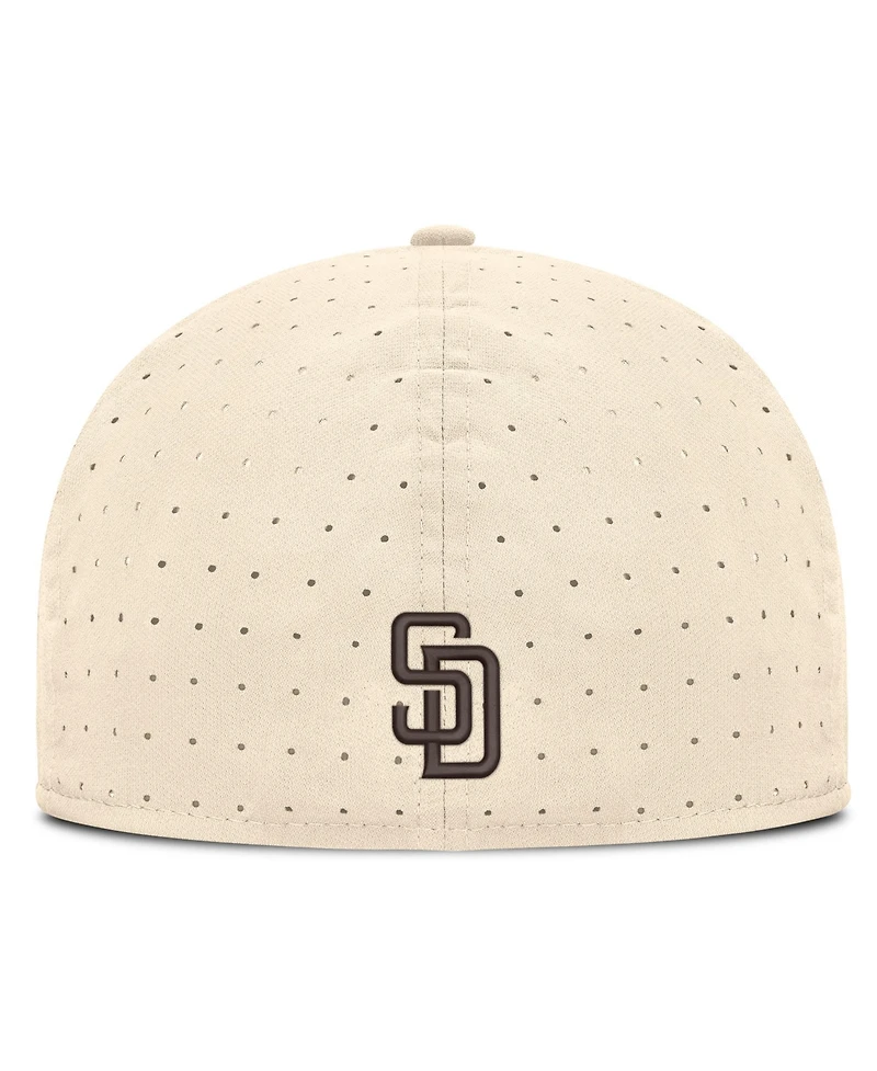 Nike Men's Natural San Diego Padres True Dri-fit AeroBill Fitted Hat
