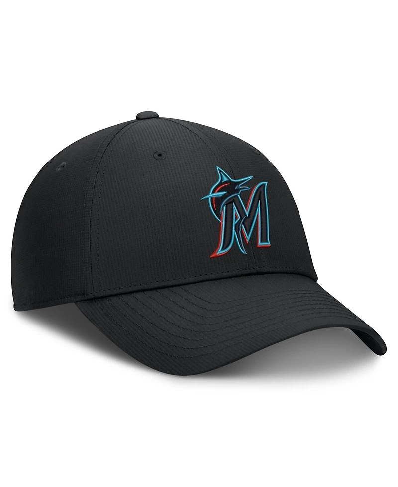 Nike Men's Black Miami Marlins Dri-fit Club Adjustable Hat