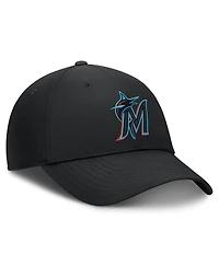 Nike Men's Black Miami Marlins Dri-fit Club Adjustable Hat