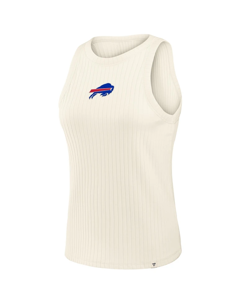 Fanatics Women's Cream Buffalo Bills Star Play Tri-Blend Ribbed Tank Top