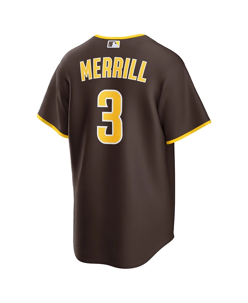 Nike Men's Jackson Merrill Brown San Diego Padres Road Replica Jersey