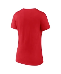Logo Athletic Women's Red Los Angeles Angels V-Neck T-Shirt