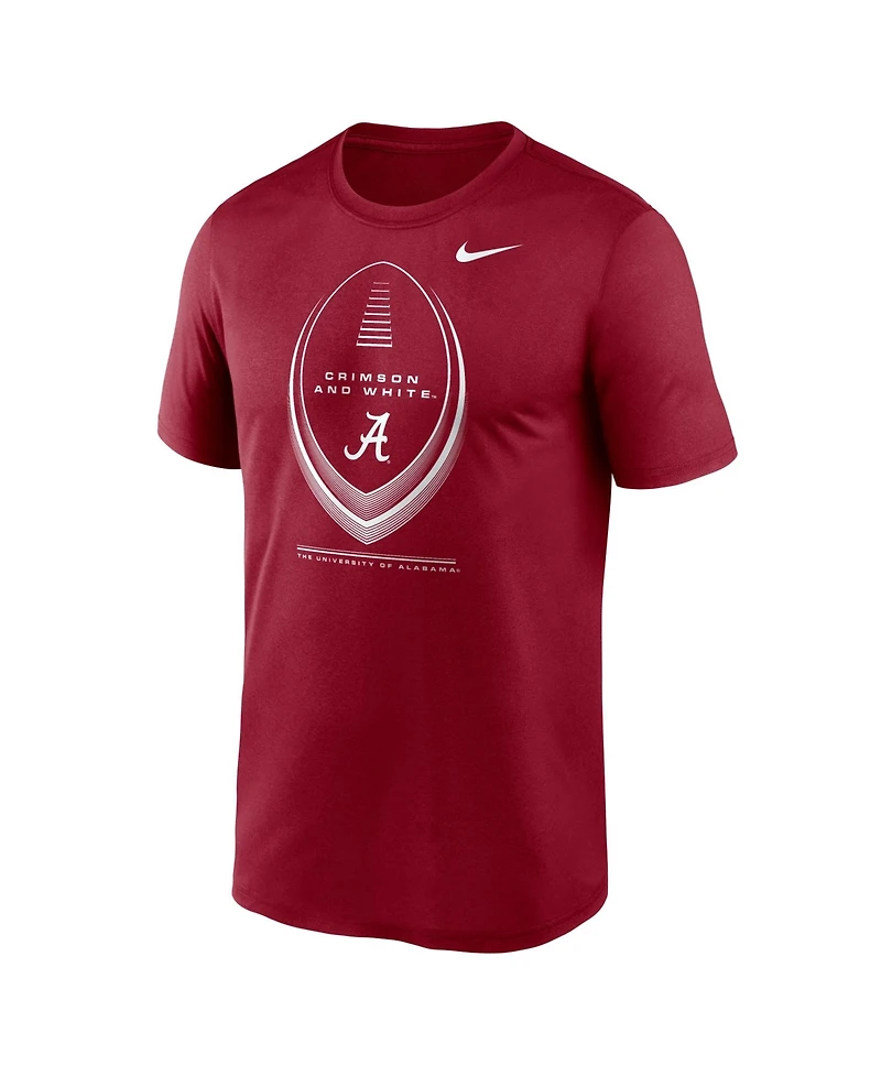 Nike Men's Crimson Alabama Tide Primetime Legend Football Icon Dri-fit T-Shirt