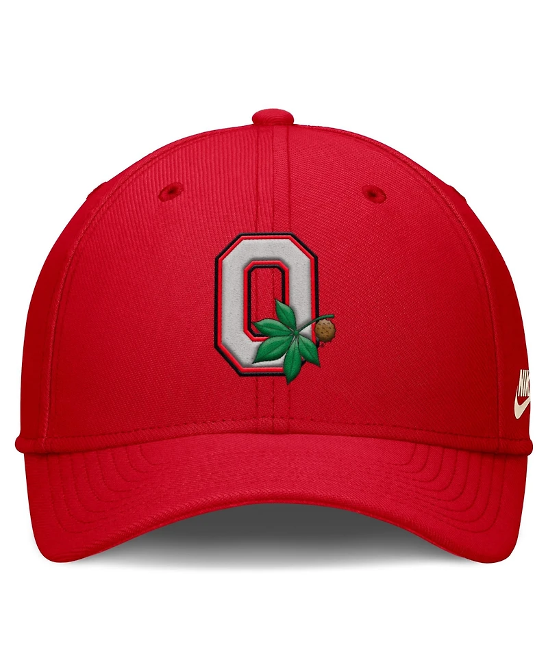 Nike Men's Scarlet Ohio State Buckeyes Dri-fit Vintage Rise Swooshflex Flex Hat