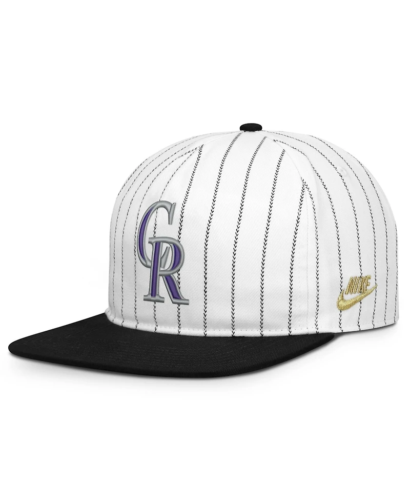 Nike Men's White/Black Colorado Rockies Cooperstown Collection Pro Adjustable Hat
