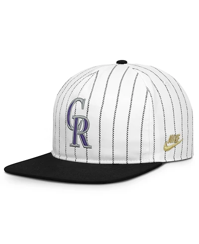 Nike Men's White/Black Colorado Rockies Cooperstown Collection Pro Adjustable Hat
