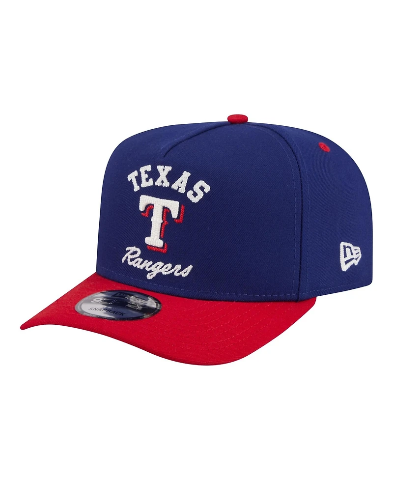 New Era Men's Royal/Red Texas Rangers Arched A-Frame 9FIFTY Adjustable Hat