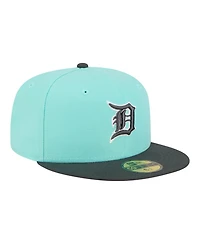 New Era Men's Turquoise/Charcoal Detroit Tigers Two-Tone Color Pack 59FIFTY Fitted Hat