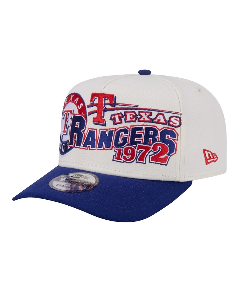 New Era Men's Cream/Royal Texas Rangers Classic A-Frame 9FIFTY Snapback Hat