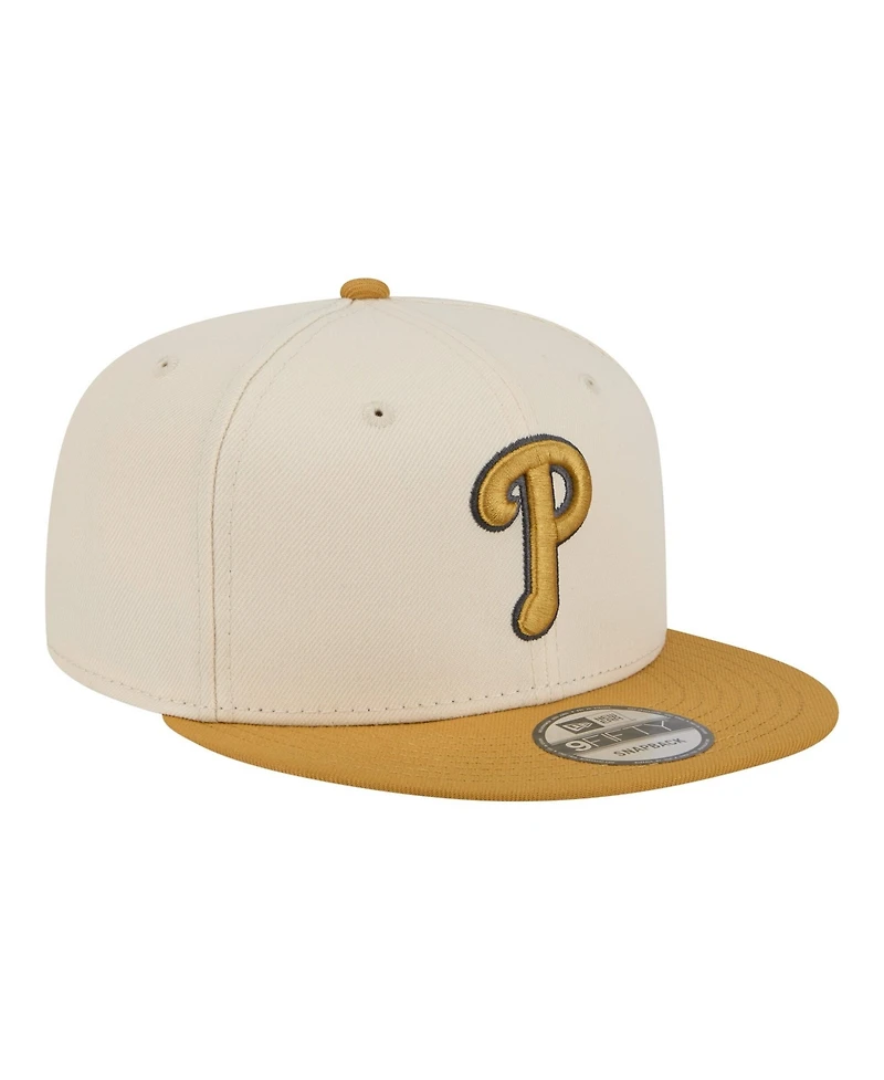 New Era Men's Light Beige/Khaki Philadelphia Phillies Two-Tone Color Pack 9FIFTY Snapback Hat