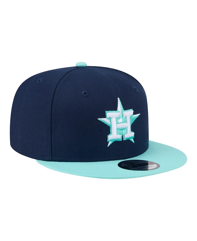 New Era Men's Navy/Turquoise Houston Astros Two-Tone Color Pack 9FIFTY Snapback Hat
