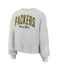 Nike Women's Gray Green Bay Packers Oversized Primetime Phoenix Fleece Sweatshirt