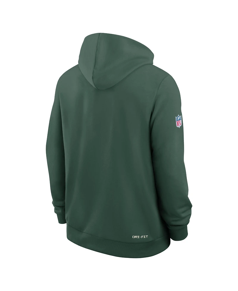 Nike Men's Green Bay Packers Sideline Standard Issue Quarterback Scramble Dri-fit Full-Zip Hoodie