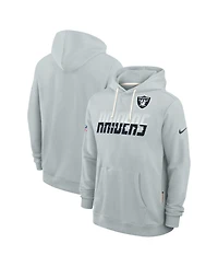 Nike Men's Silver Las Vegas Raiders Sideline Standard Issue Top Prospect Dri-fit Hoodie
