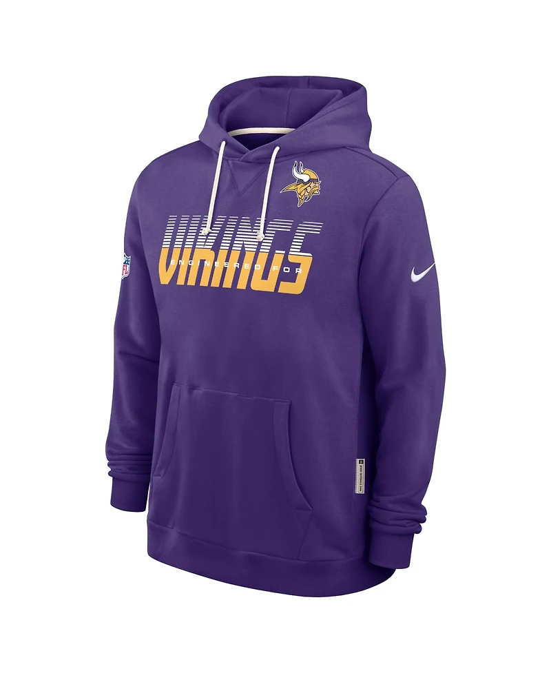 Nike Men's Purple Minnesota Vikings Sideline Standard Issue Top Prospect Dri-fit Hoodie