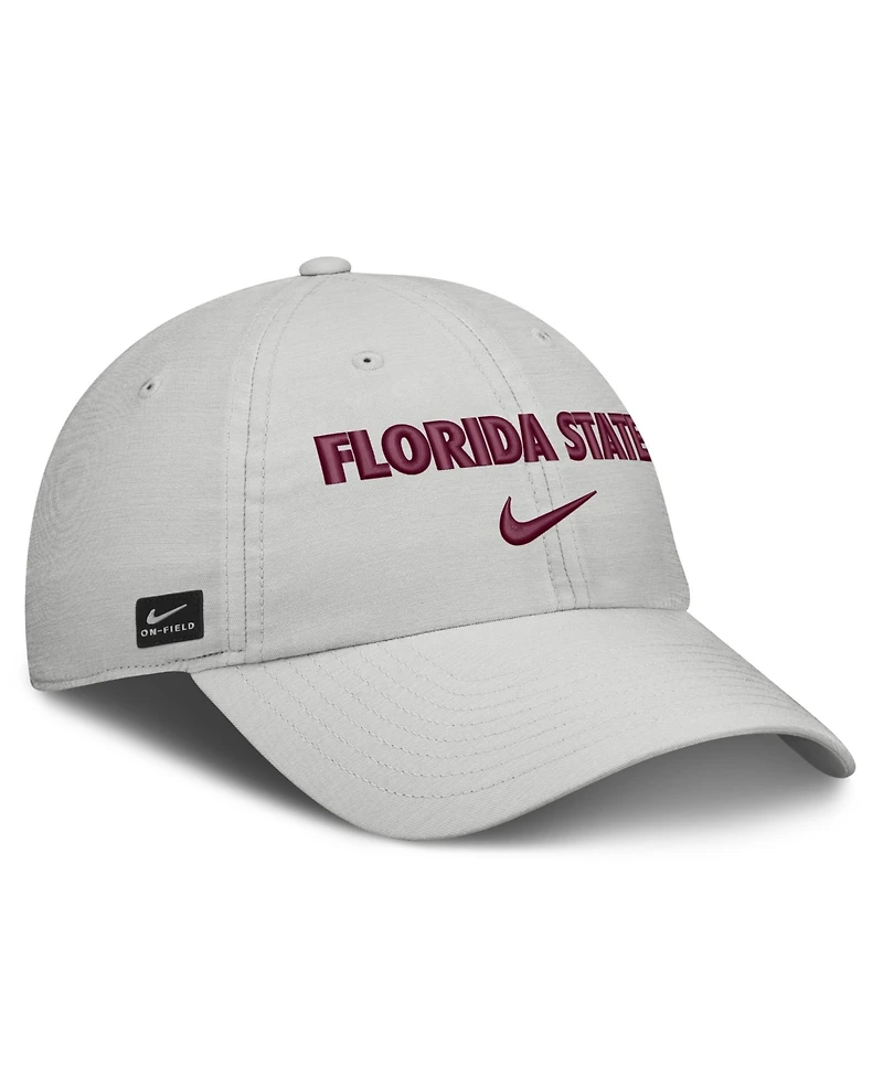 Nike Men's and Women's Gray Florida State Seminoles 2026 On-Field Gameday Club Adjustable Hat