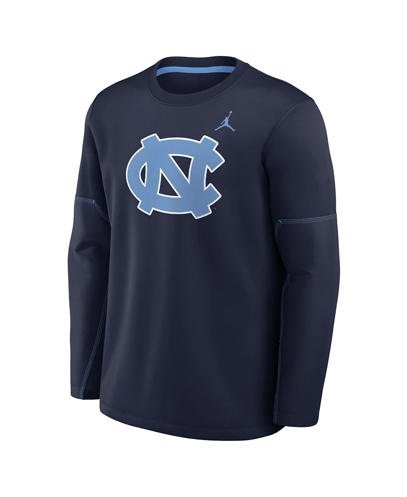 Jordan Men's Navy North Carolina Tar Heels 2026 Sideline Coaches Therma-fit Long Sleeve T-Shirt