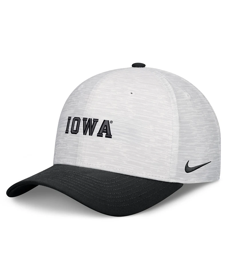 Nike Men's and Women's White/Black Iowa Hawkeyes Primetime Rise Adjustable Hat