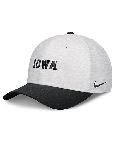 Nike Men's and Women's White/Black Iowa Hawkeyes Primetime Rise Adjustable Hat