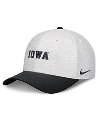Nike Men's and Women's White/Black Iowa Hawkeyes Primetime Rise Adjustable Hat
