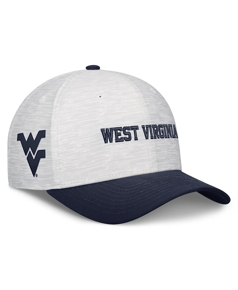 Nike Men's and Women's White/Navy West Virginia Mountaineers Primetime Rise Adjustable Hat