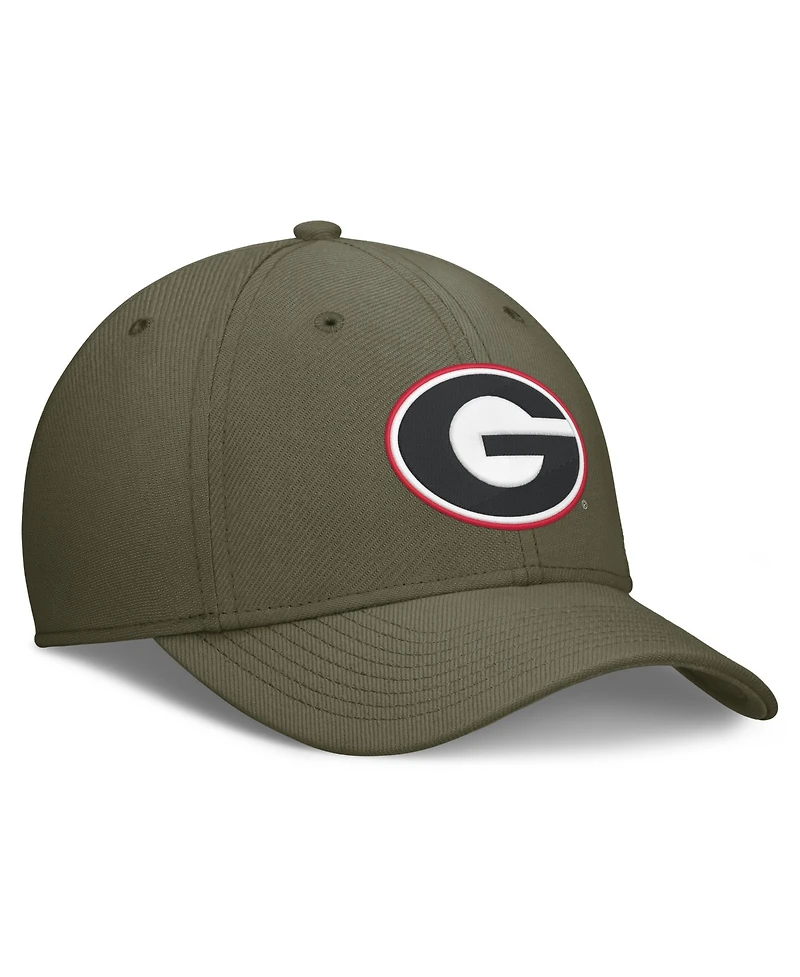 Nike Men's Olive Georgia Bulldogs Primetime SwooshFlex Dri-fit Hat