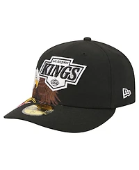 New Era Men's Black Los Angeles Kings Freedom Pre-Curved 59FIFTY Fitted Hat