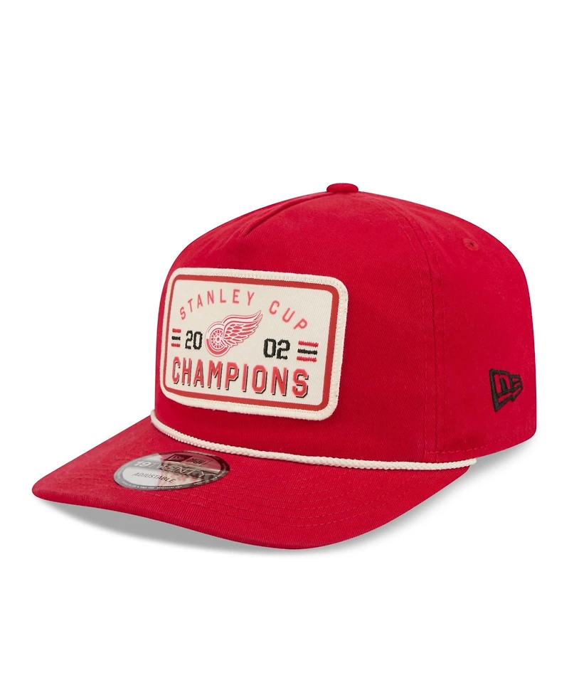 New Era Men's Red Detroit Red Wings Throwback Stanley Cup Champions Side Patch 19TWENTY Adjustable Hat