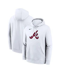 Nike Men's White Atlanta Braves Logo Club Hoodie