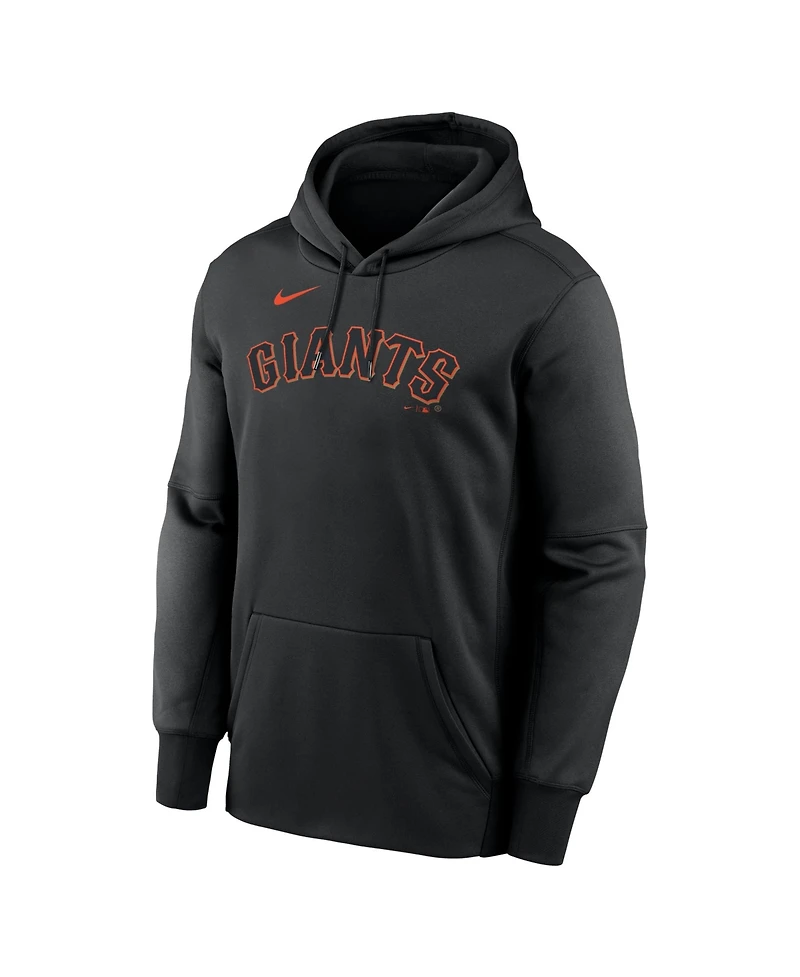 Nike Men's Black San Francisco Giants Primary Wordmark Therma Hoodie