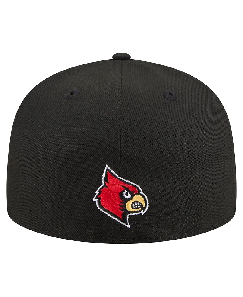 New Era Men's Black Louisville Cardinals On-Field Baseball Fitted Hat