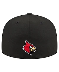 New Era Men's Black Louisville Cardinals On-Field Baseball Fitted Hat