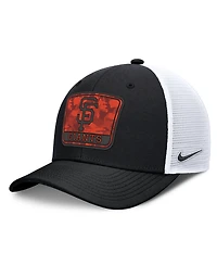 Nike Men's Black/White San Francisco Giants Camo Rise Trucker Dri-fit Adjustable Hat