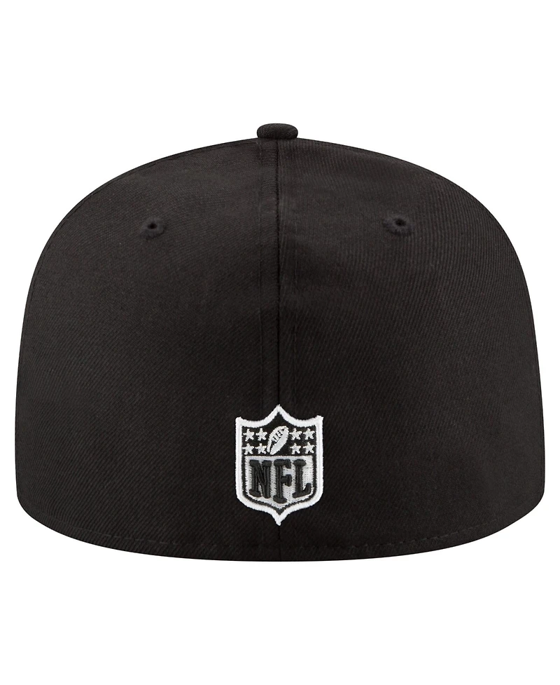 New Era Men's Black Tennessee Titans White 59FIFTY Fitted Hat