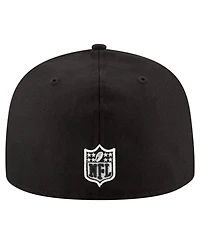 New Era Men's Black Tennessee Titans White 59FIFTY Fitted Hat