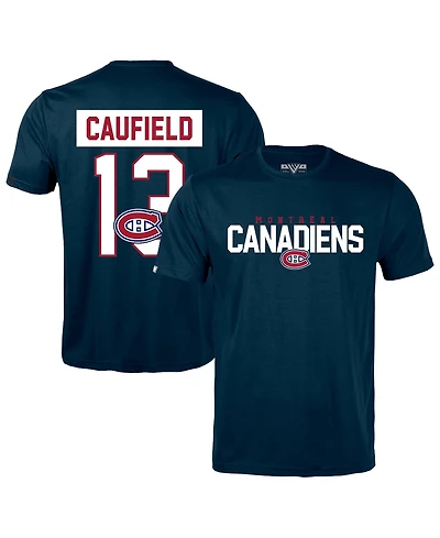 LevelWear Men's Cole Caufield Navy Montreal Canadiens Richmond Name & Number T-Shirt