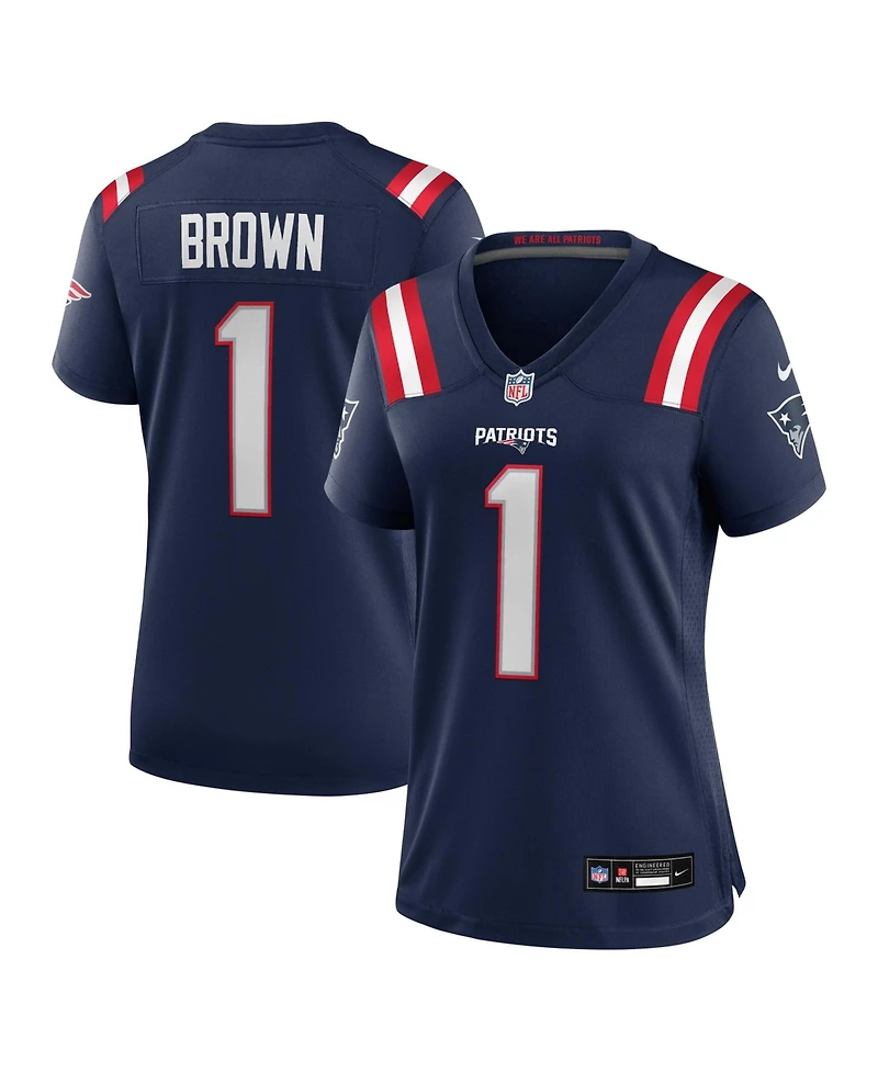 Nike Women's A.j. Brown Navy New England Patriots Game Jersey