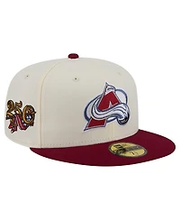 New Era Men's Cream Colorado Avalanche 250th Anniversary of the United States Two-Tone 59FIFTY Fitted Hat